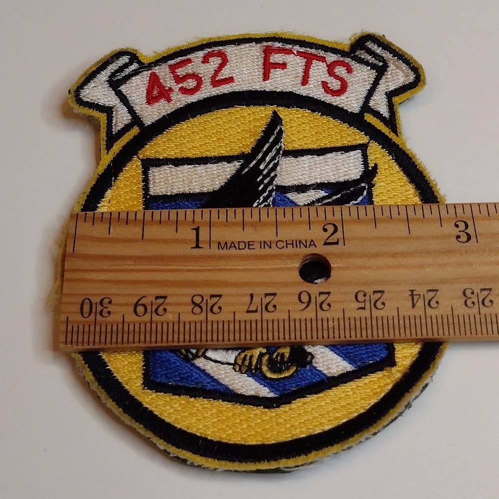 452nd Flying Training Squadron Air Force Patch Hook And Loop Backing Not Iron On