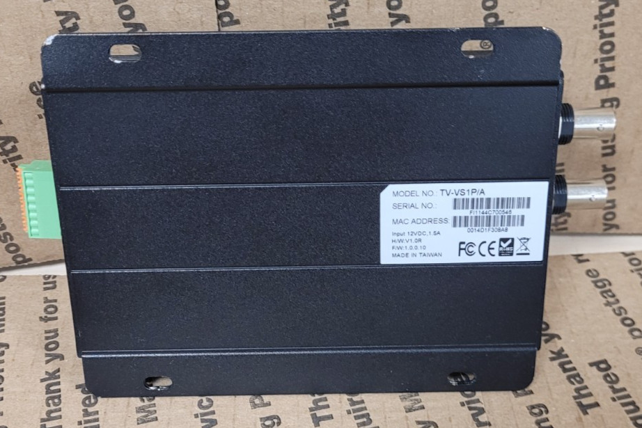 TRENDnet Single PoE Analog IP Video Encoder for CCTV Cameras TV-VS1P/A-POWERS ON