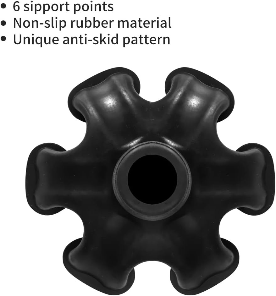 3/4 Inch 6 Support Self Standing Cane Tip Walking Canes Feet Base Replacement