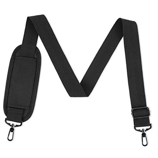 Shoulder Strap, 52" Universal Adjustable Padded Laptop Shoulder Strap Black