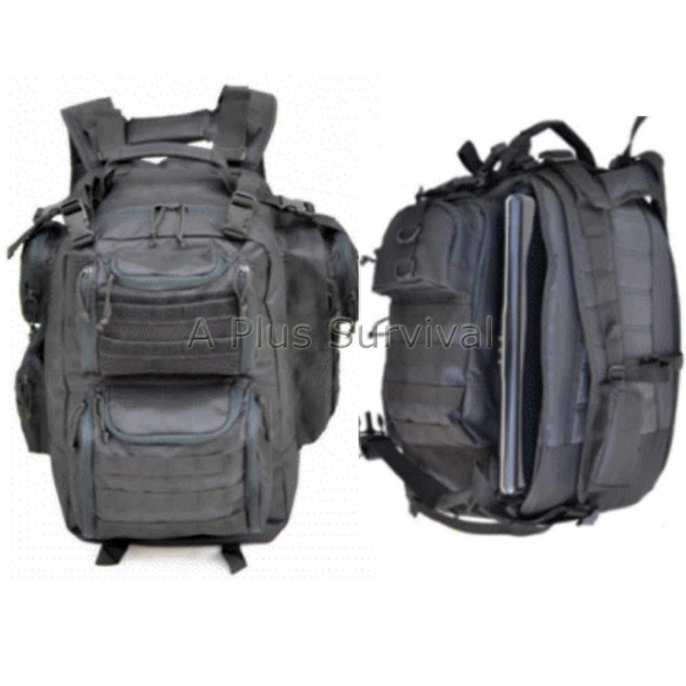 Explorer Black Tactical Backpack with Multiple Pockets - Survival Emergency Kits