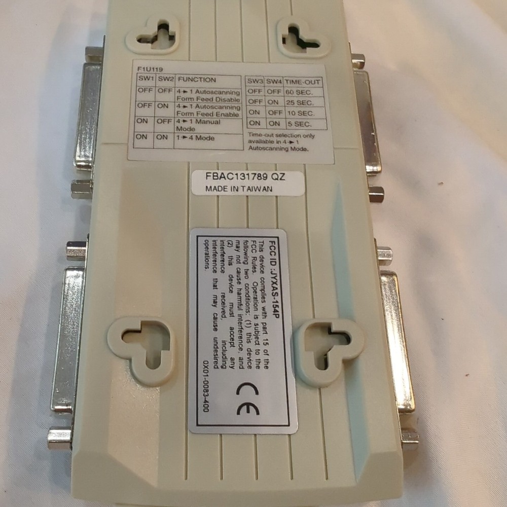 Belkin 4-Port USB PARALLEL Switch Connect 4 PC's to 1 PC or Printer