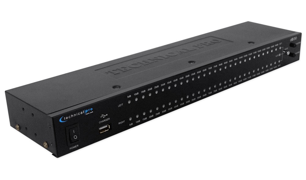Technical Pro DB30 1U Rack Mount dB Decibel Meter Display+8 Outlet Power Supply