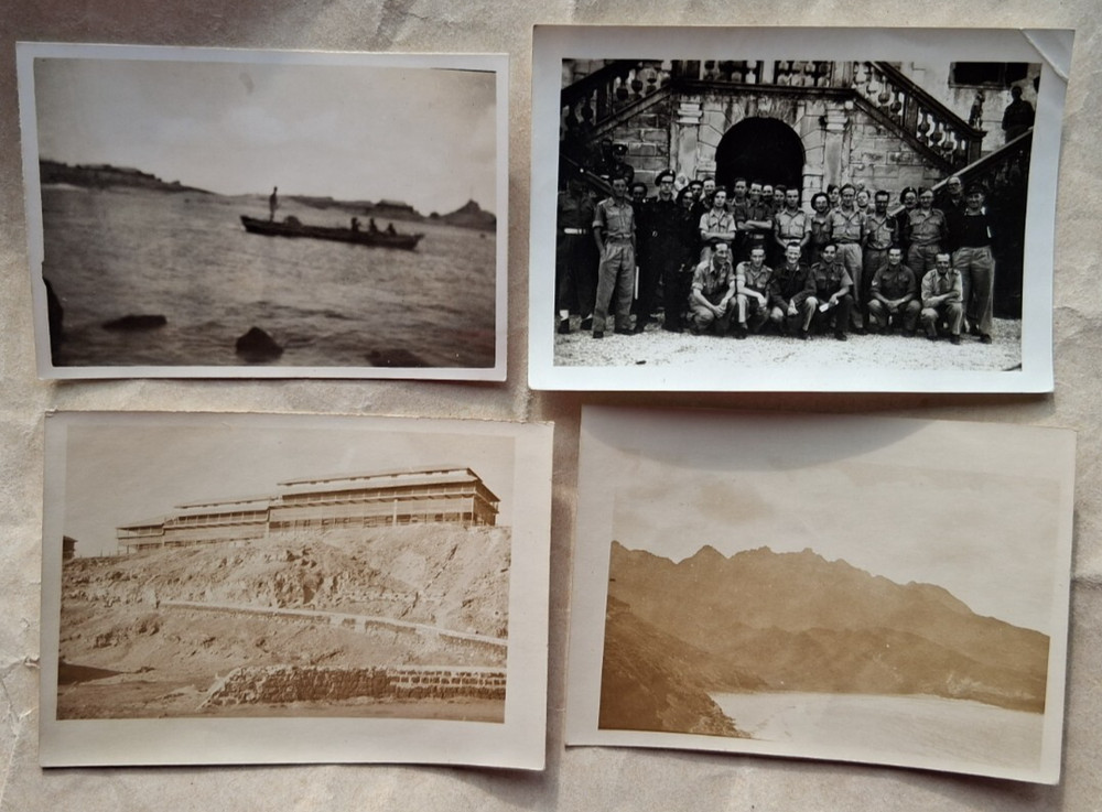 ADEN 1944 - 1945 FOUR SMALL PHOTOS WITH SECURITY CHECK BRITISH FORCES CACHET