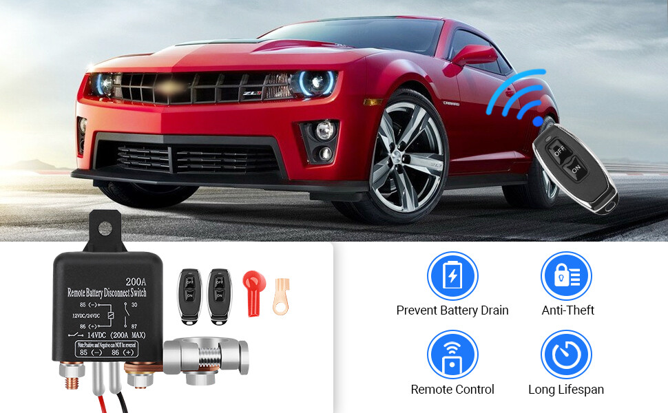 Car Battery Switch Disconnect Power Kill Master Isolator Cut Off Remote Control