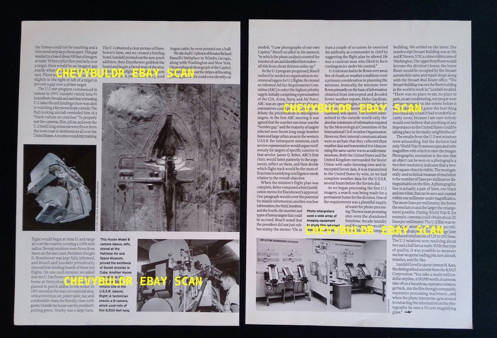 1955 Lockheed U-2 Spy Plane History Info Article "Project Equine"