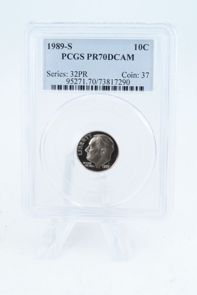 1989-S PCGS PR70DCAM Roosevelt Dime Proof 10C