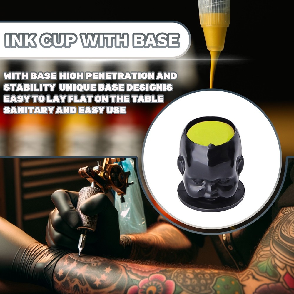 200-1000Pcs Tattoo Ink Cups Doll Shape Stable Base Prevent Falling Off