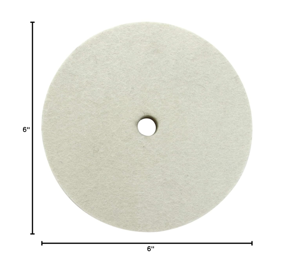 6 Inch Felt Buffing Wheel for 1/2-Inch Arbor Bench Buffer, Extra Thick