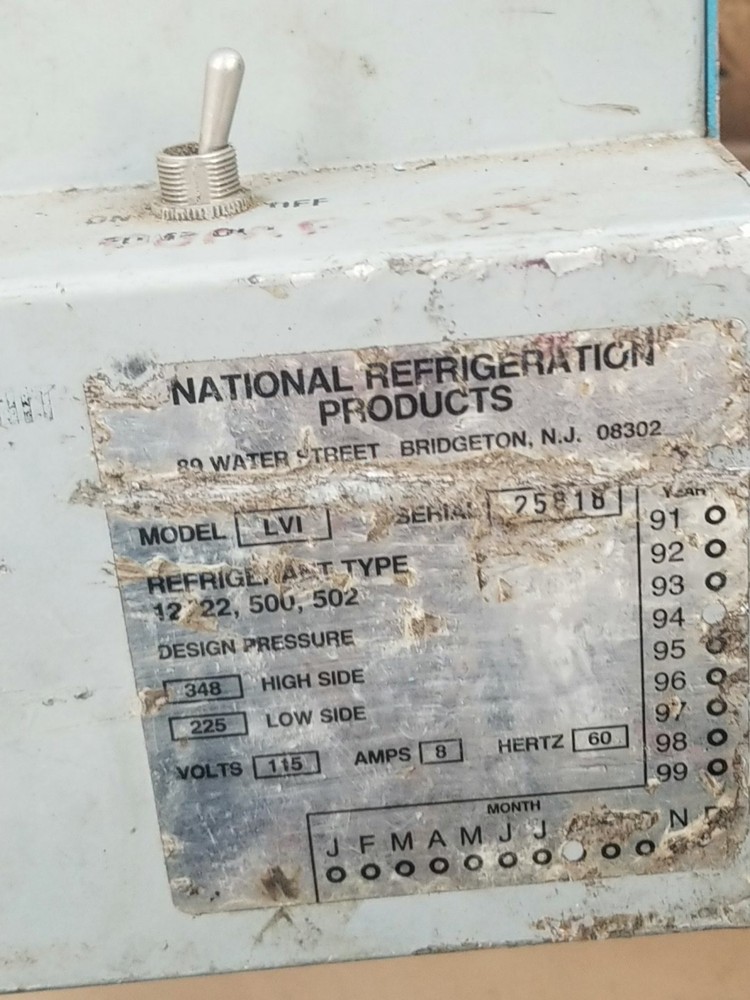 VINTAGE NATIONAL REFRIDGERATION PRODUCTS TESTING HVAC