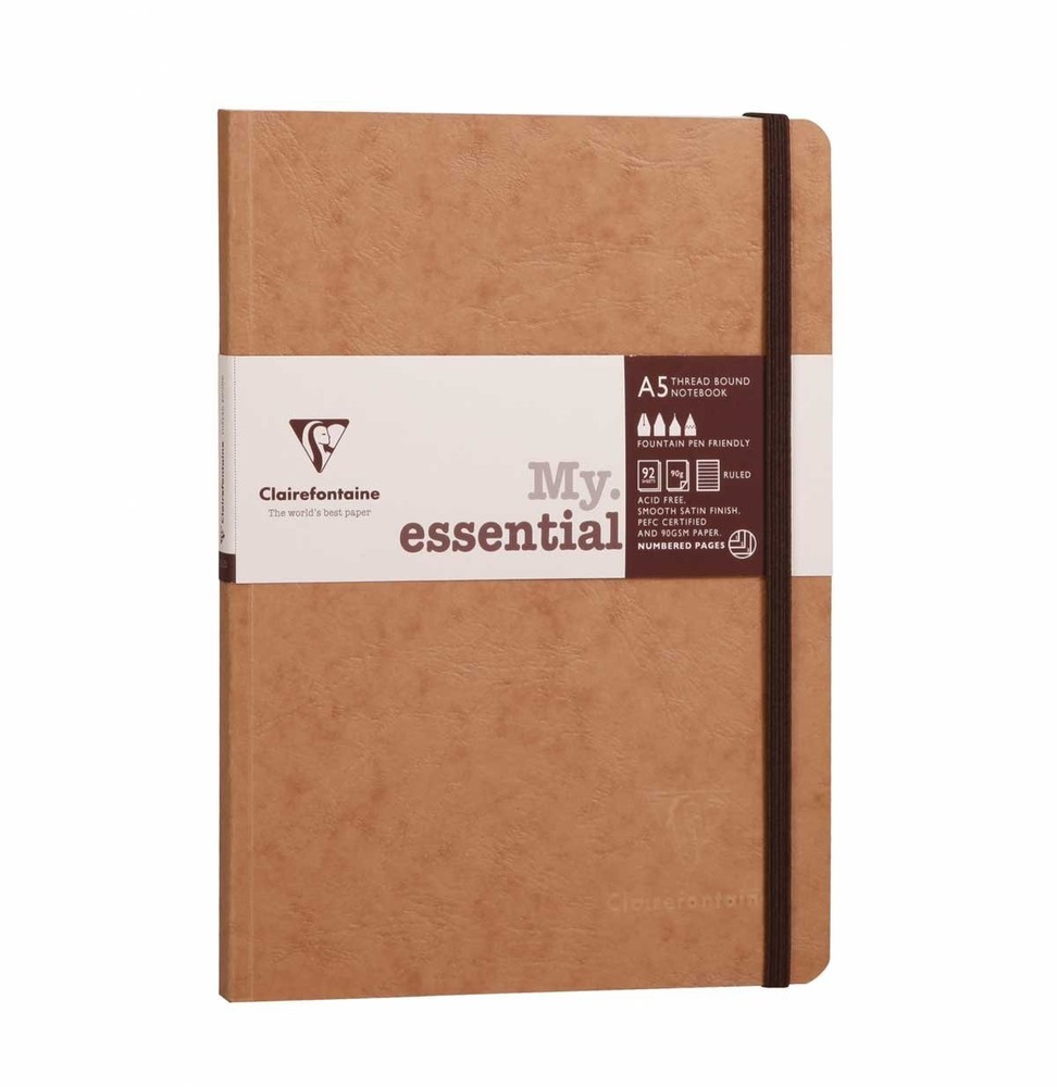 'Age Bag' Thread-Bound Notebook, A5, Lined, 192 Pages - Brown