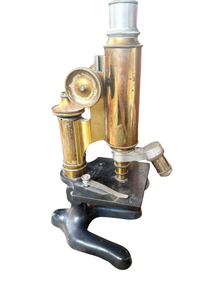 Antique Bausch and Lomb Brass Microscope with Case