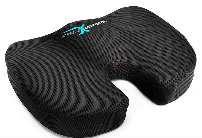 Xtreme Comforts Foam Coccyx Tailbone Cushion - Orthopedic Non-Slip Chair Pillow