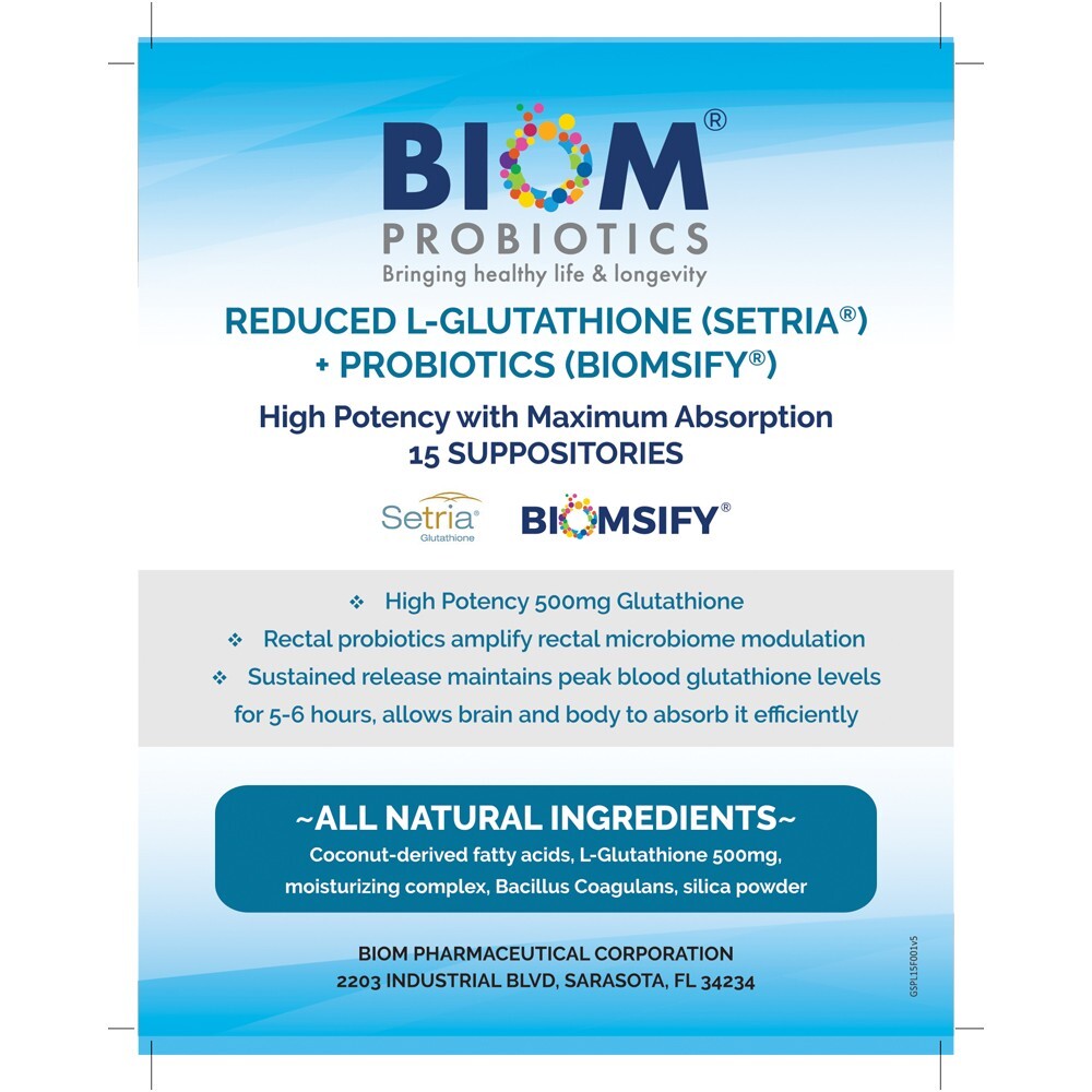 L-Glutathione + Probiotic Suppository (15 count)