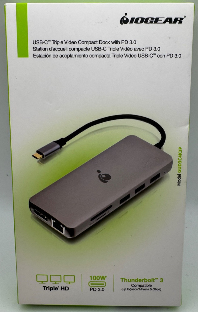 IOGear USB-C Dock Triple Video Compact Dock