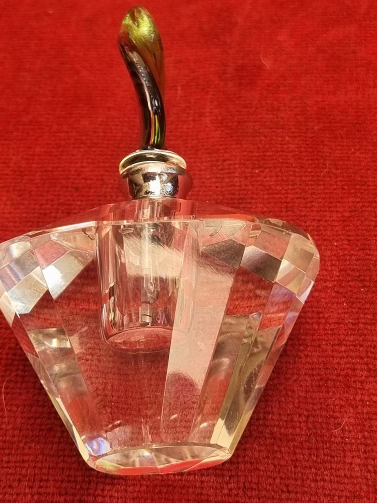 small crystal perfume bottle 3in tall