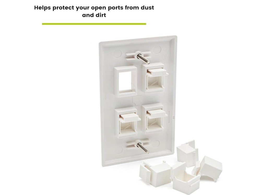 20 PCS Snap-in Keystone Blank Insert filler RJ45 Wall Plate-Patch Panel White