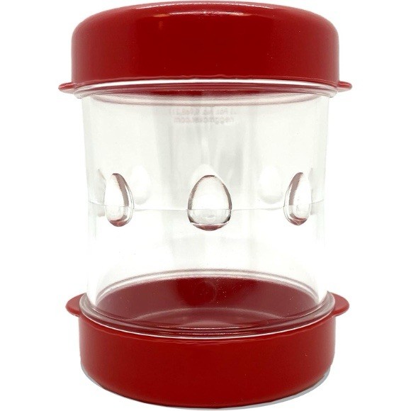 Push Function Manual Food Chopper Red Clear Plastic Kitchen Gadget Bowl