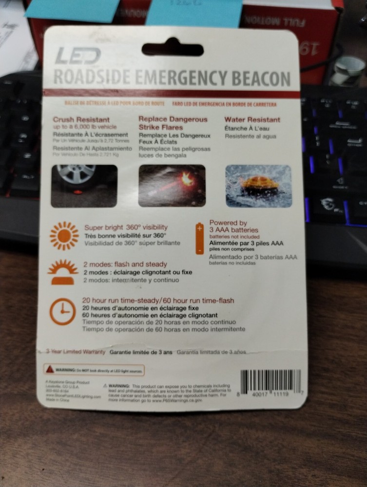 Stonepoint LED Roadside Emergency Beacon EB1-Y