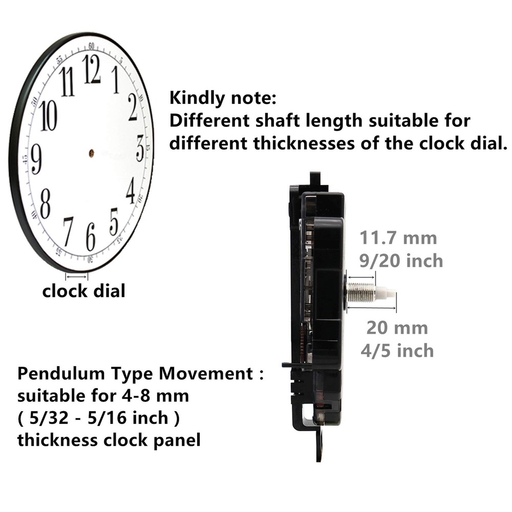 Original Youngtown 12888 Pendulum Type Movement Step Clock Accessory Quartz ...