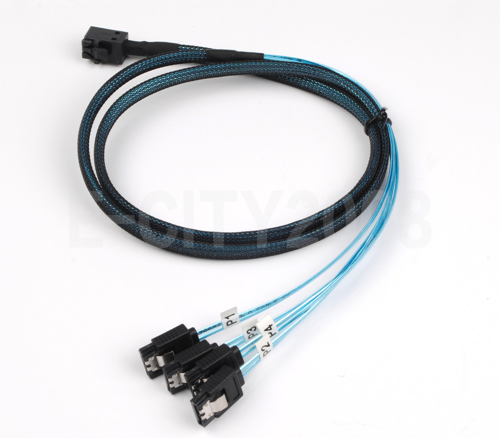 Mini SAS SFF-8643 to 4 SATA 7Pin Hard Disk 6Gbps Data Server Raid Cable 1M
