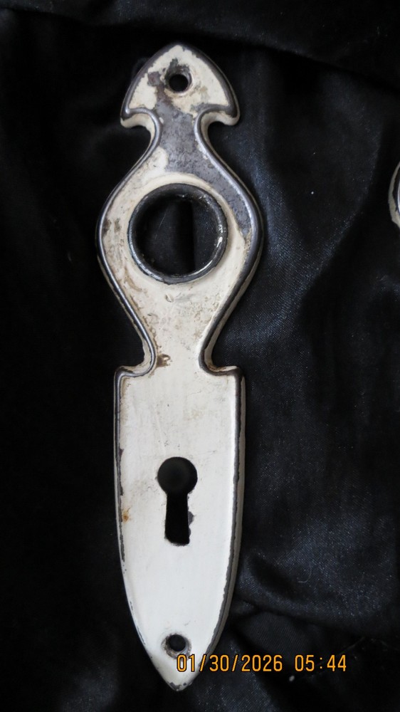 Antique Chrome Art Deco Mortise Lock Set