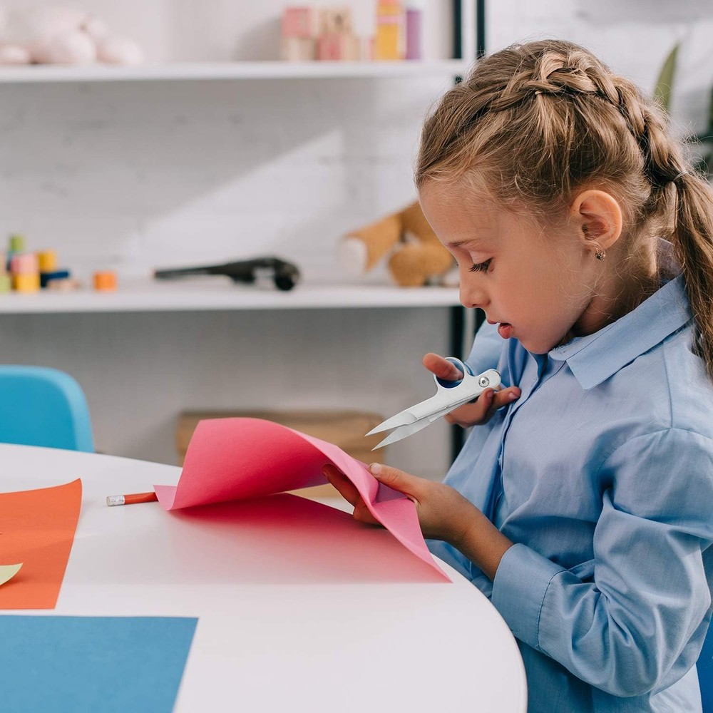 Mudder 2 Pcs Sewing Scissors Thread Snips with Protective Rubber Silver