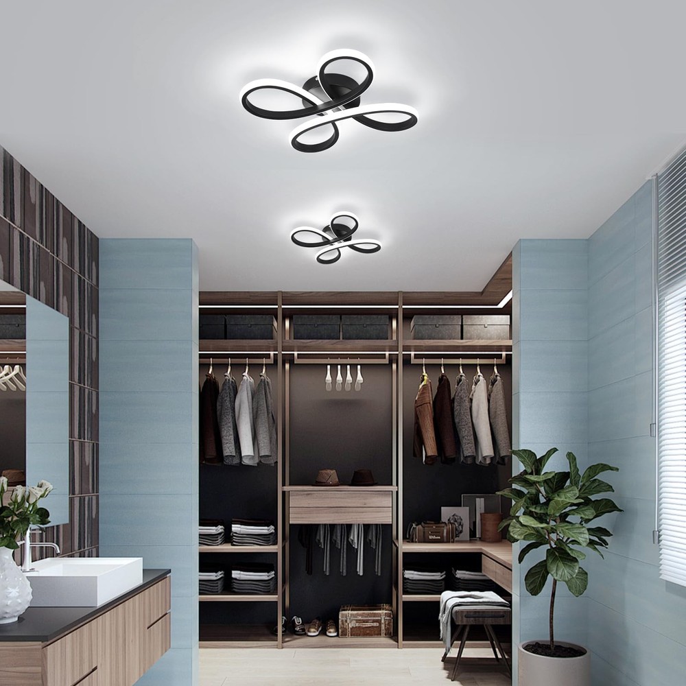 Modern LED Ceiling Light, 6000K Semi Flush Mount Ceiling Light Fixture for Li...
