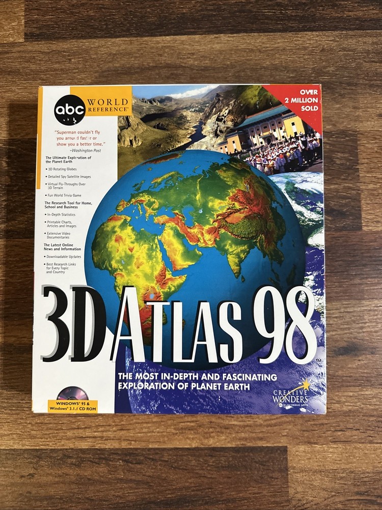 3D Atlas 98 PC Software Creative Wonders Big Box