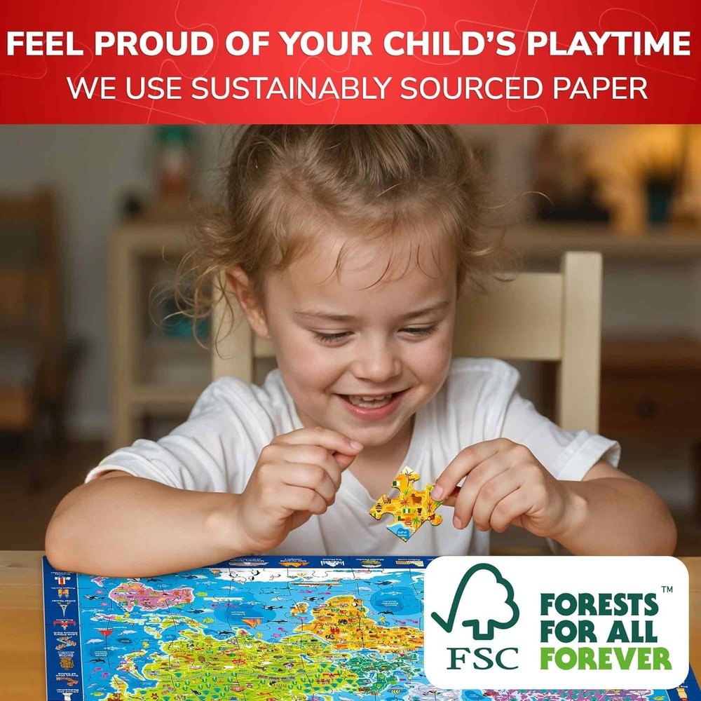 Educational World Map Space Puzzle Set