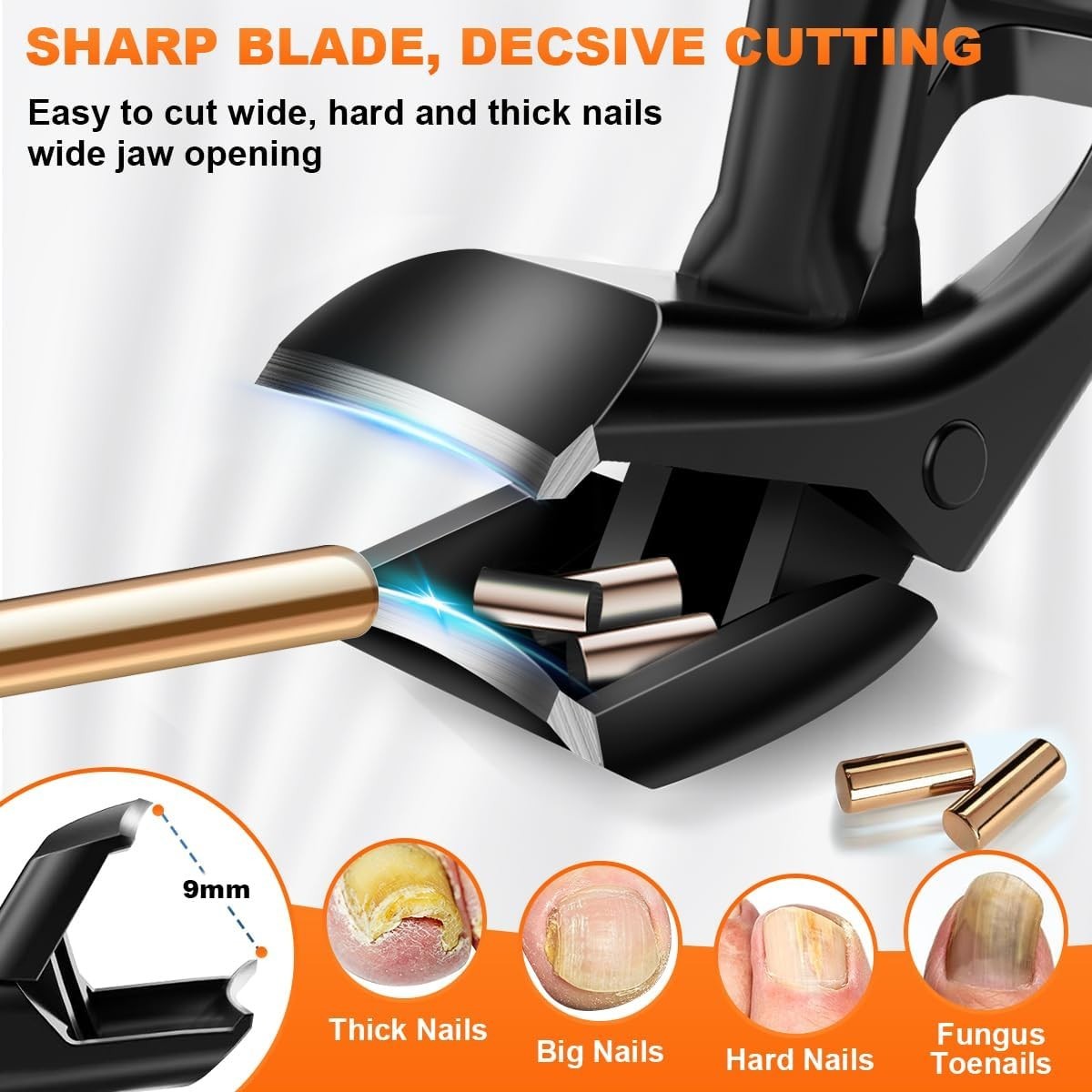 Toenail Clippers for Seniors Thick Toenails, 2024 Upgrade Angled Head Large Toe