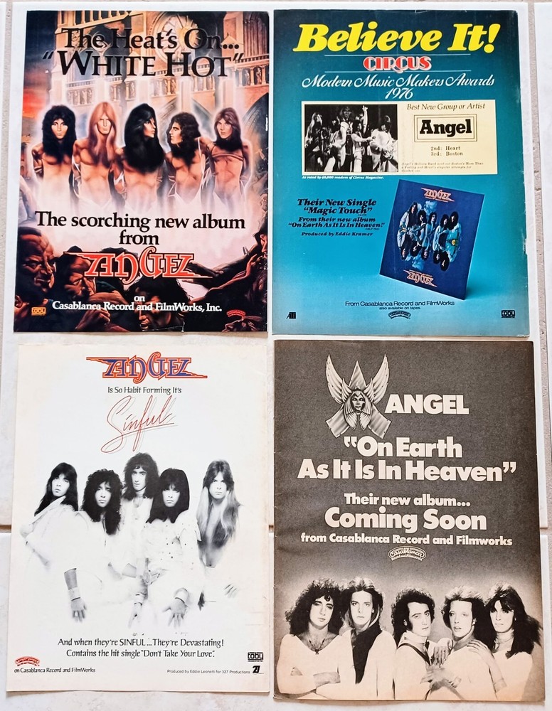 ANGEL LOT~SINFUL/WHITE HOT/ON EARTH AS IT IS IN HEAVEN~VTG ALBUM PROMO AD POSTER