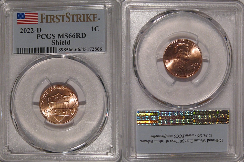 2022 D Lincoln SHIELD Cent 1c PCGS MS66RD FIRST STRIKE
