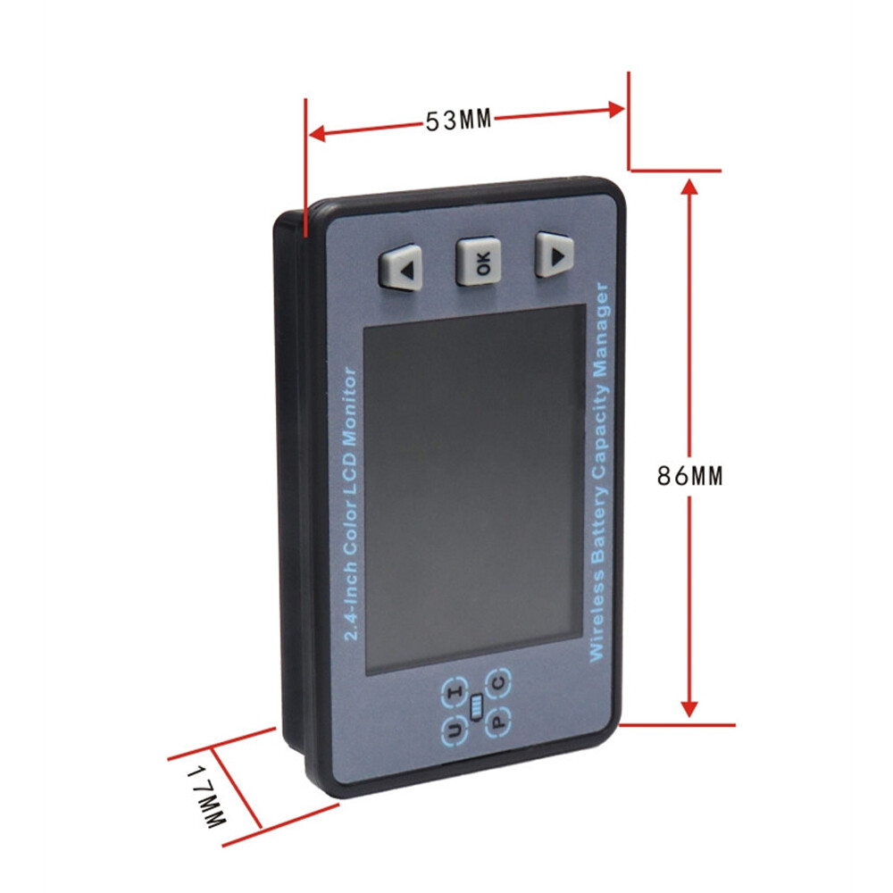 DC 500V 500A Wireless Voltmeter Ammeter Battery Capacity Power Meter Coulometer