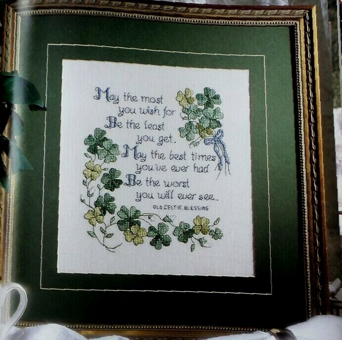 Cross Stitch St Patricks Day IRISH Celtic BLESSING Shamrock Design PATTERN Only