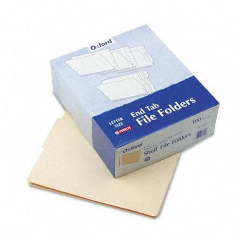 Esselte H114D End Tab Folders 4" Tab Manila 100/Box