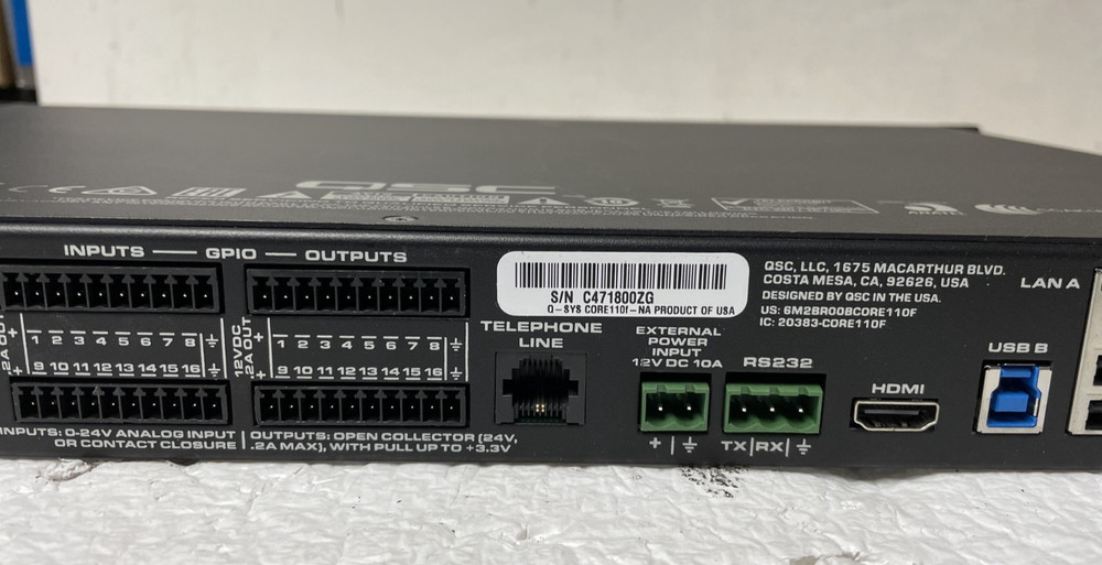 QSC Q-Sys Core110F Network Audio Processor