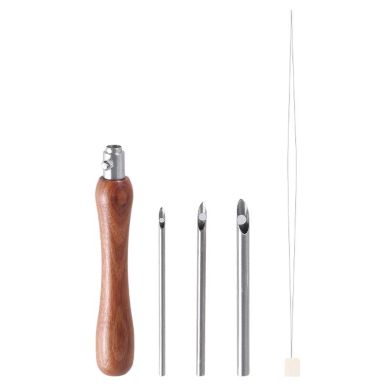 Handle Embroidery Pen with 3 Punching Needle Head and Needle Threader