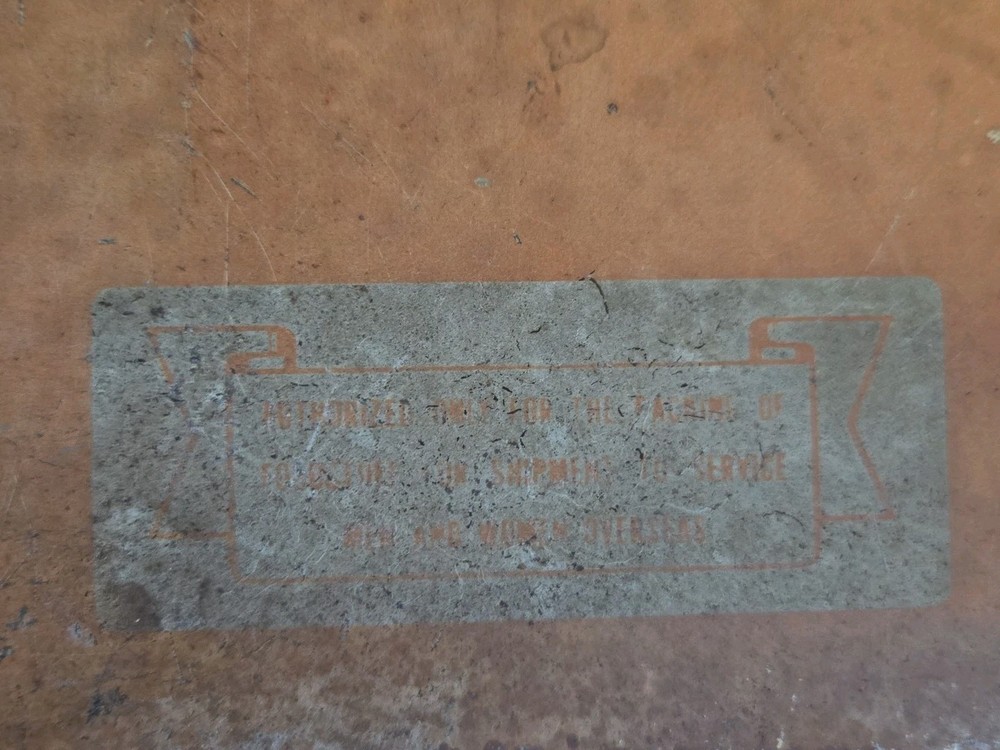 WWII Overseas Shipping Container, WW2 Care Package Support Tin