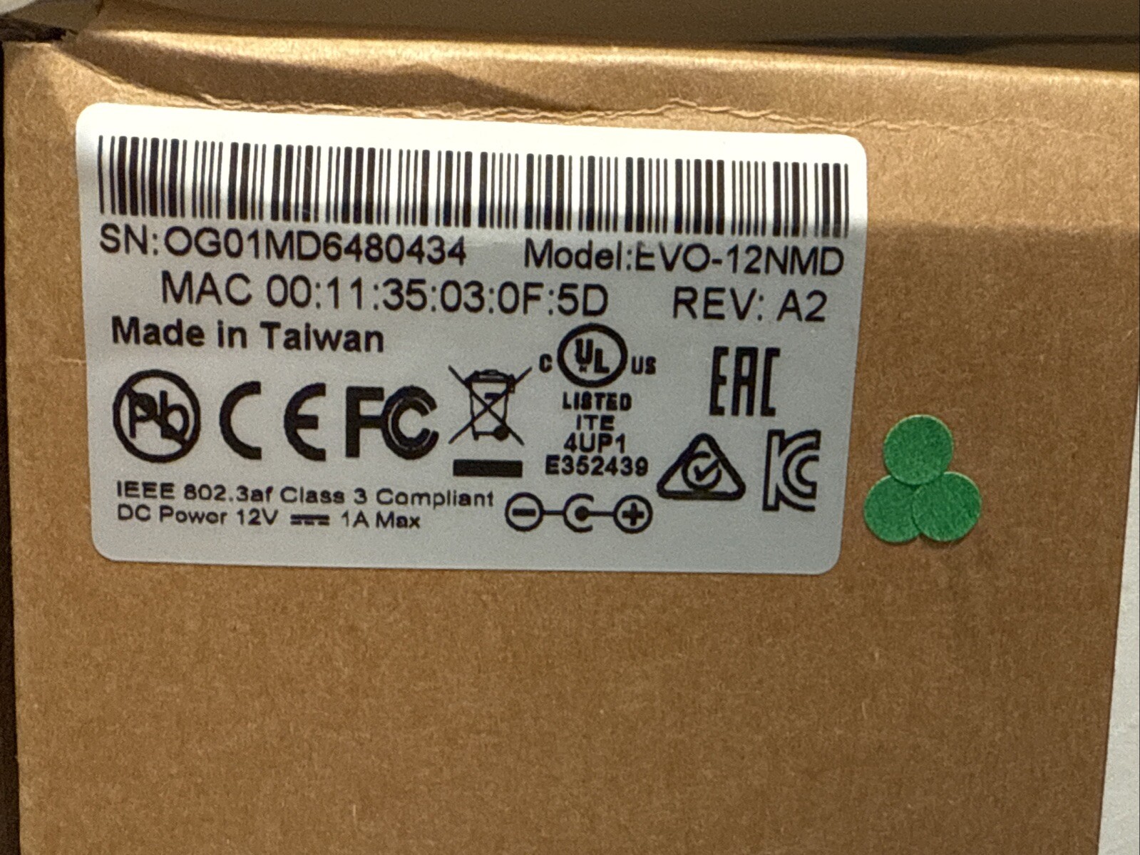 Pelco EVO-12NMD 12 Megapixel Outdoor 360-Degree Surface Mount Network Camera