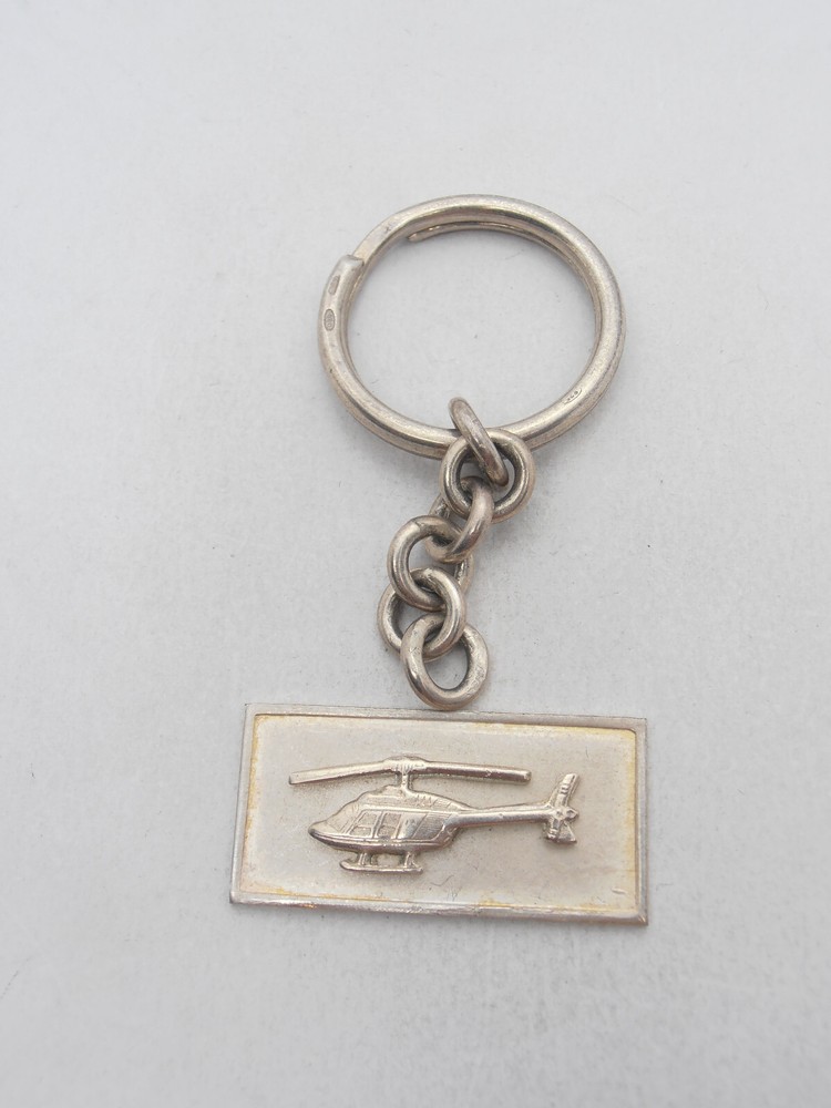 Helicopter: 925 Silver Keychain - Air Force - Pilot - Helicopter