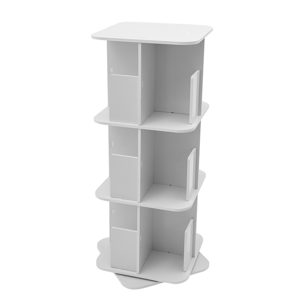 360�� Rotating Bookshelf, 3 Tier Standing Bookcase, Small Corner Bookcase