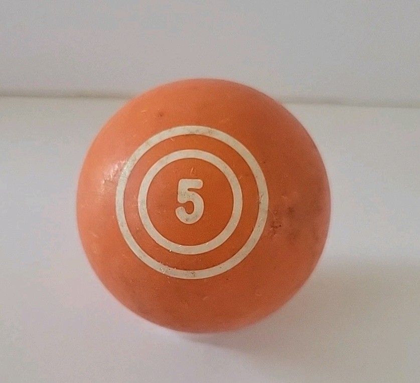 Vintage No. 5 Solid Orange Pool Ball Billiard 2" Replacement (J)