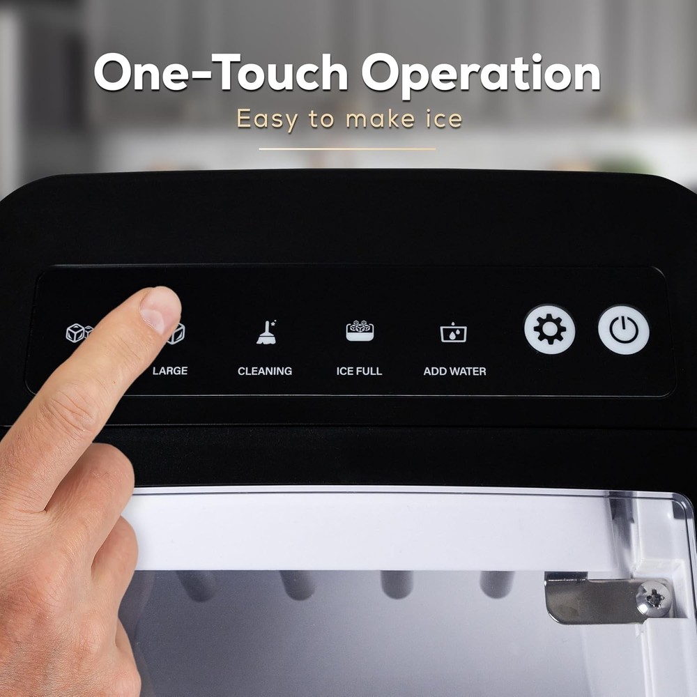 Handled Portable Ice Maker with Scoop- Ice Maker with LED Control Panel & 1 Q...
