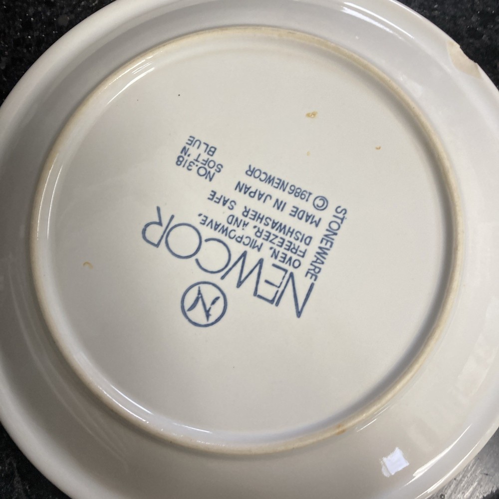 Vintage Newcor Stoneware Bread Plates And Dinner Plates.