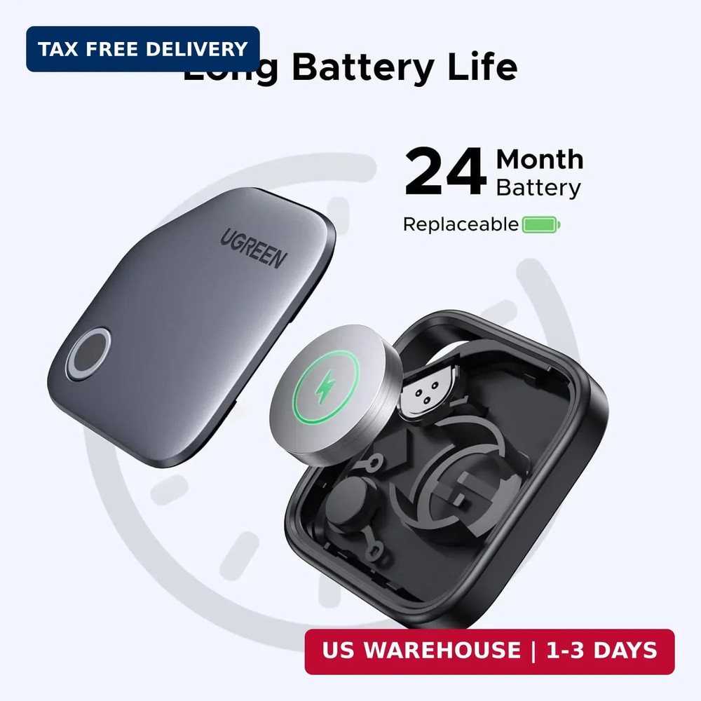 UGREEN FineTrack Air Tracker Tags (iOS Only) 4 Pack, 2-Year Replaceable Battery