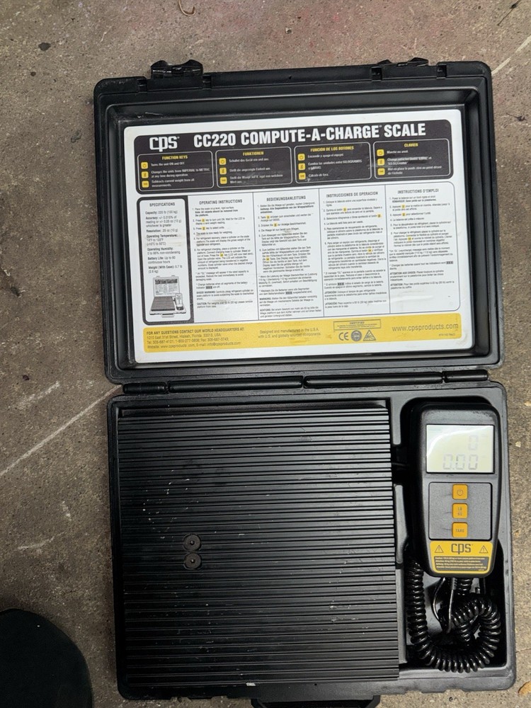 CPS CC220 Compute-A-Charge Refrigerant Scale 220lb Capacity .25oz Resolution