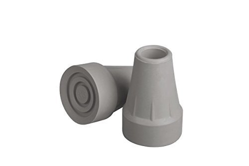 Crutch Tip Large Super, Gray, 7/8 Inchl / pair