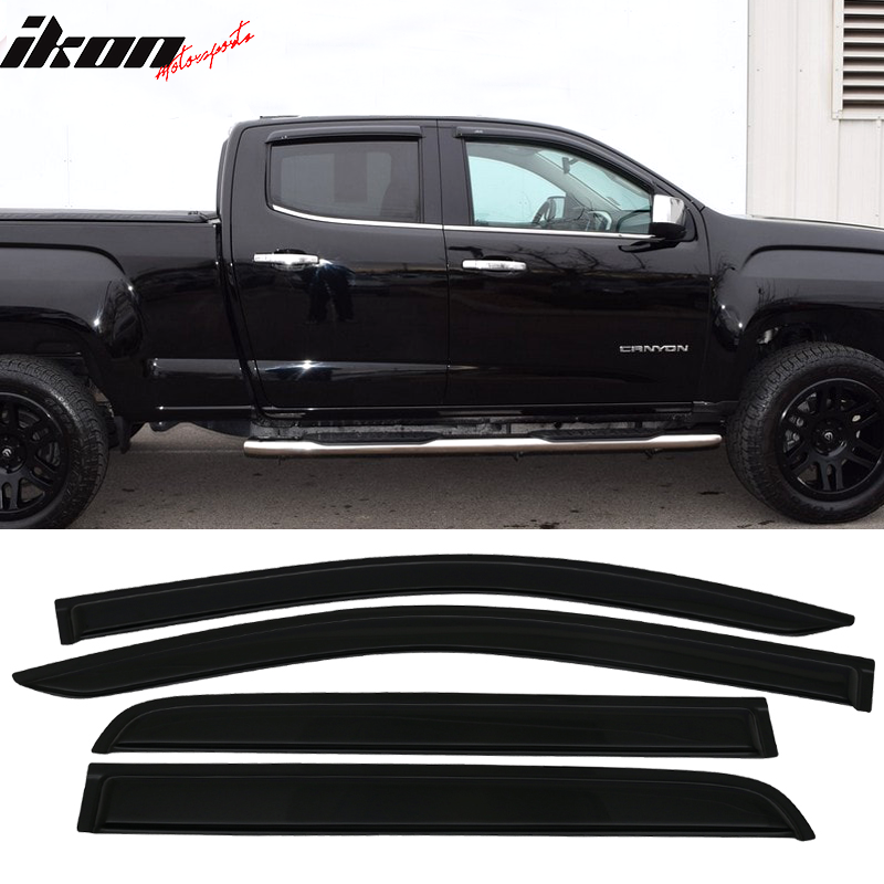 Fits 15-22 Chevy Colorado GMC Canyon Crew Cab Acrylic Window Visors 4Pc Set