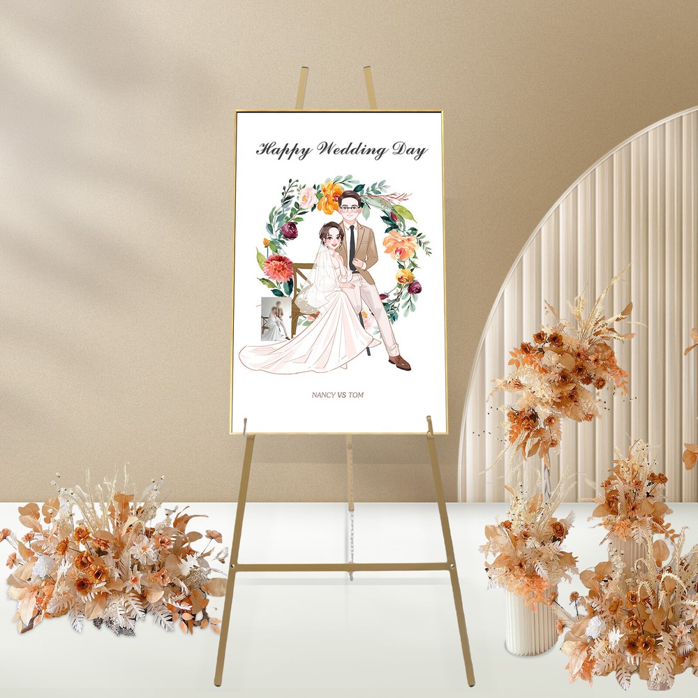 2pack Gold Wedding Easel Stand Drawing Poster Display Adjustable Angle Height